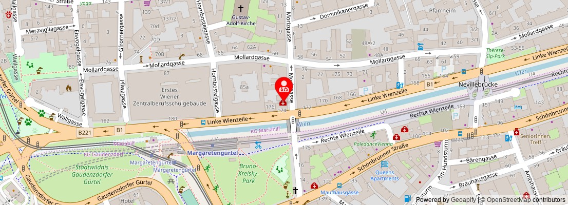 Street map section around the address