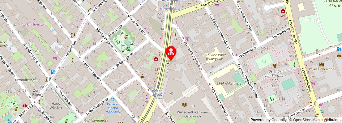 Street map section around the address