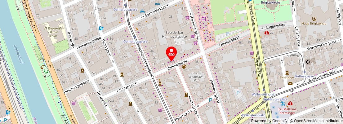 Street map section around the address