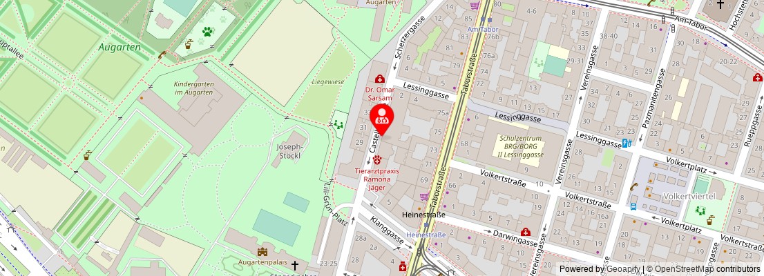 Street map section around the address
