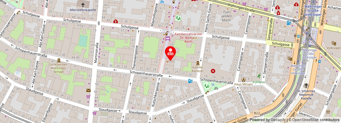 Street map section around the address