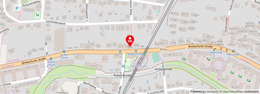 Street map section around the address