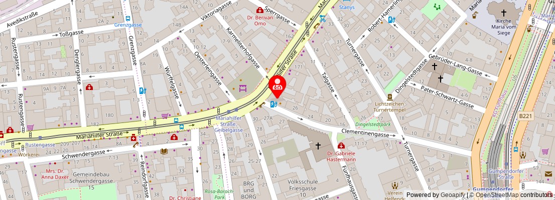 Street map section around the address