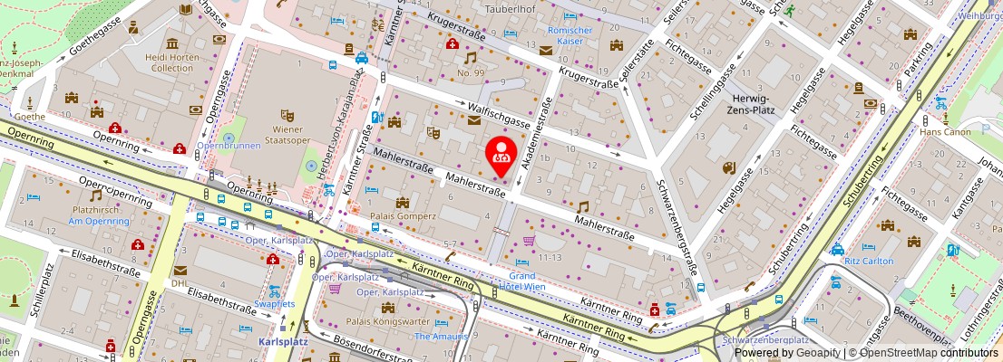 Street map section around the address