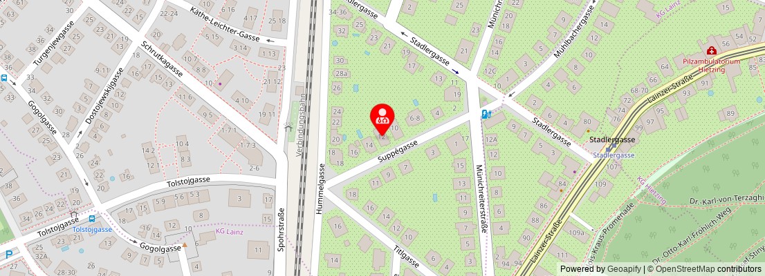 Street map section around the address