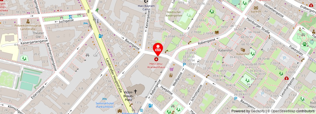 Street map section around the address