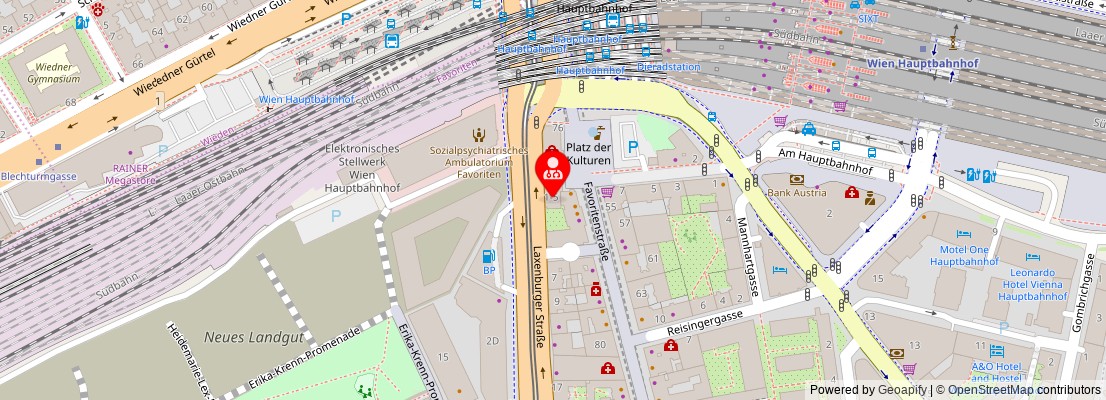 Street map section around the address