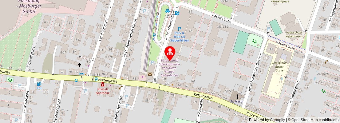 Street map section around the address