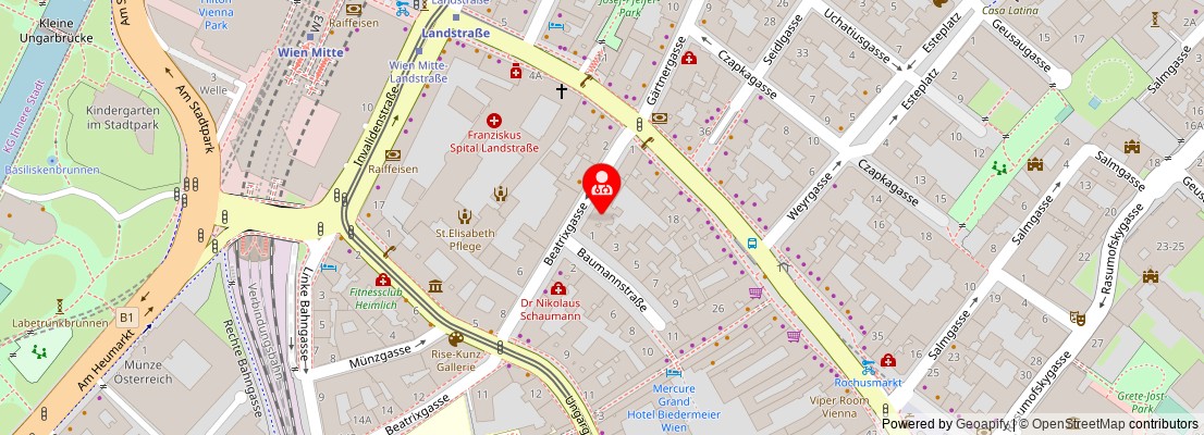 Street map section around the address