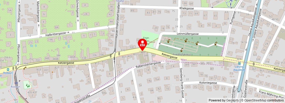 Street map section around the address