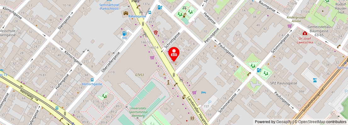 Street map section around the address