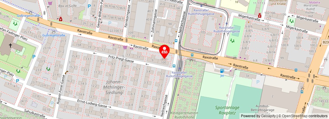 Street map section around the address