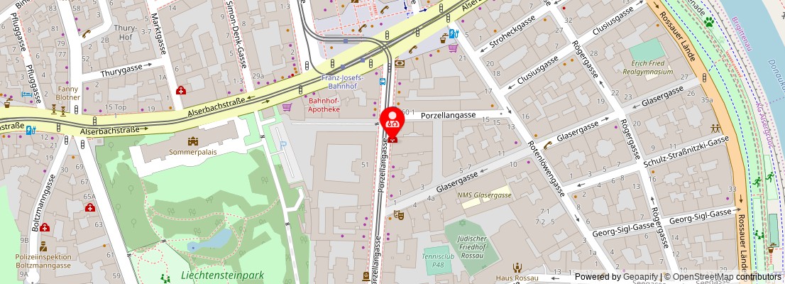 Street map section around the address