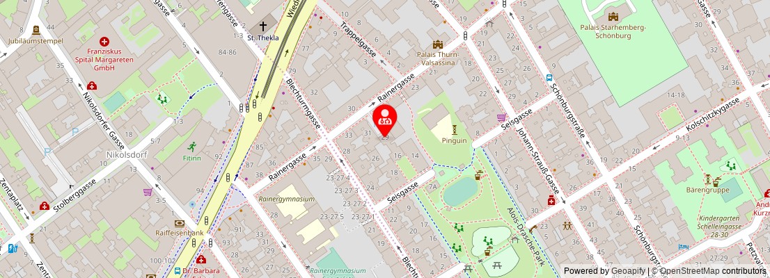 Street map section around the address