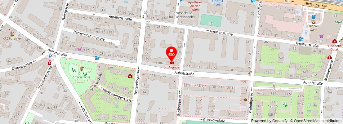 Street map section around the address
