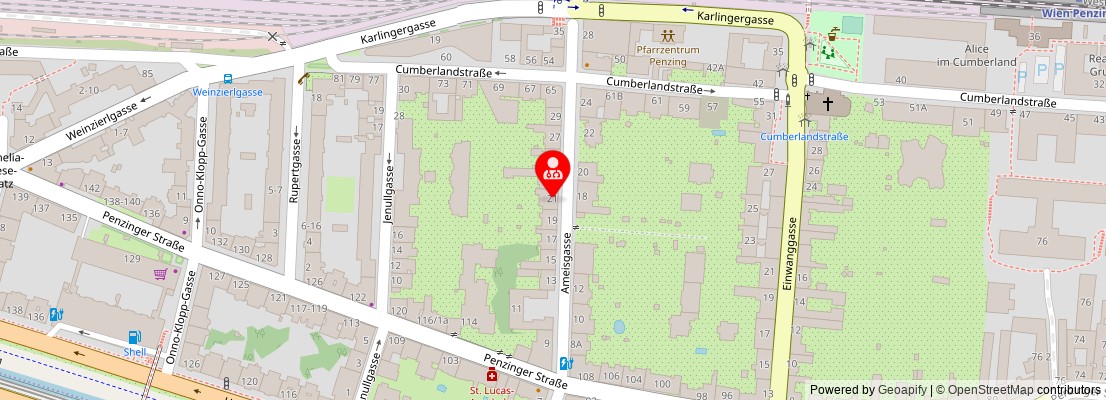 Street map section around the address