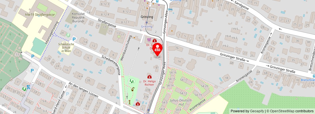 Street map section around the address