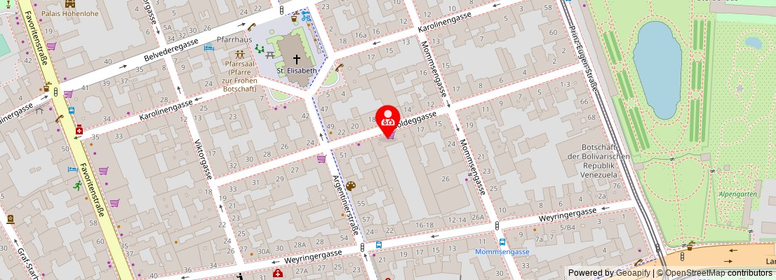 Street map section around the address