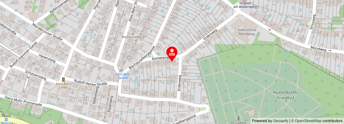 Street map section around the address