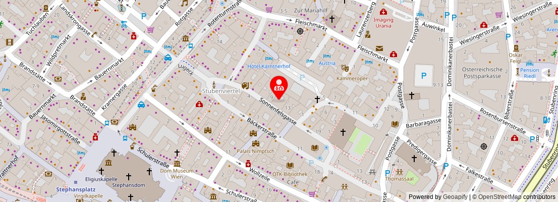 Street map section around the address