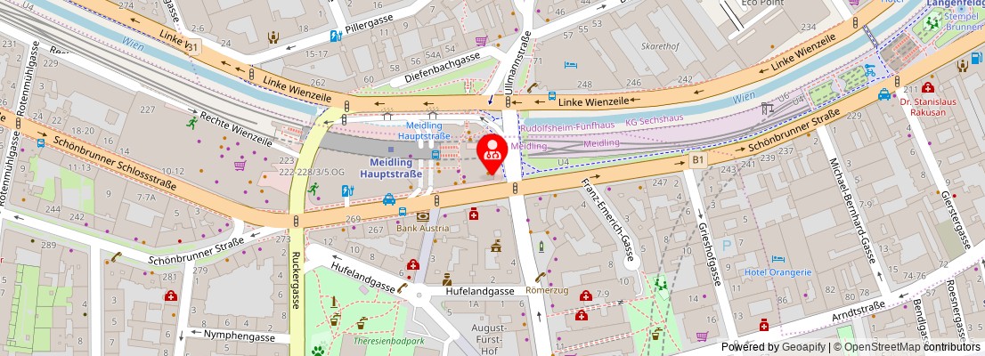 Street map section around the address