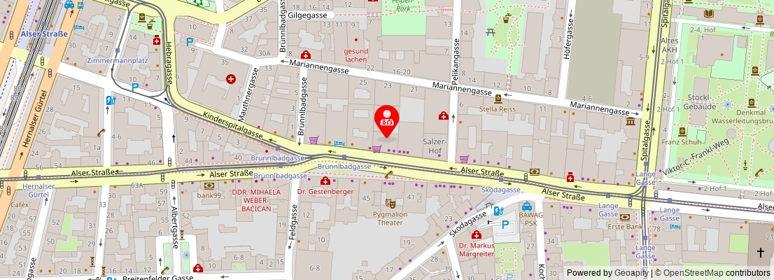 Street map section around the address