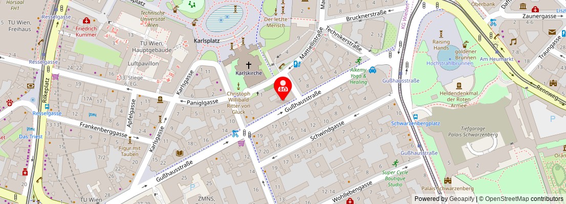 Street map section around the address