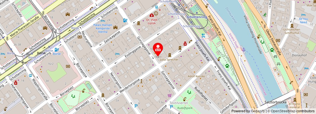Street map section around the address