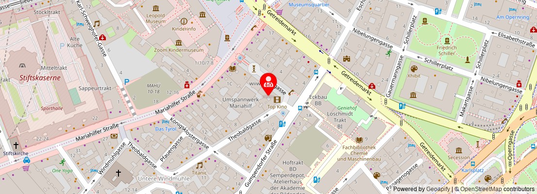 Street map section around the address