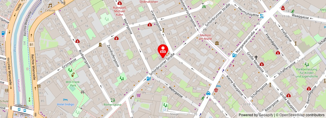 Street map section around the address