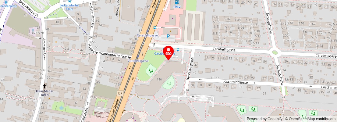 Street map section around the address