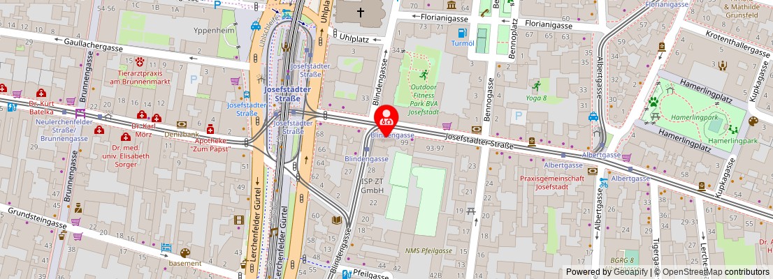 Street map section around the address