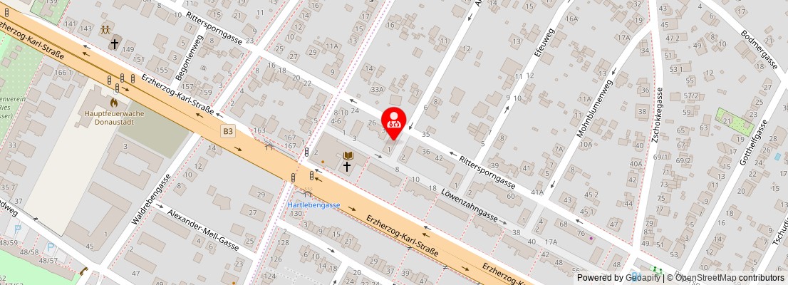 Street map section around the address