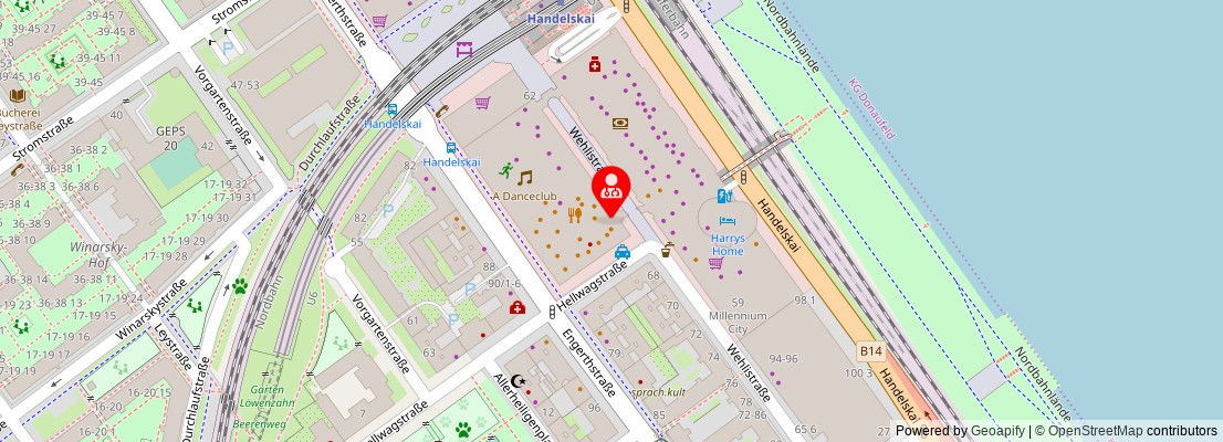 Street map section around the address