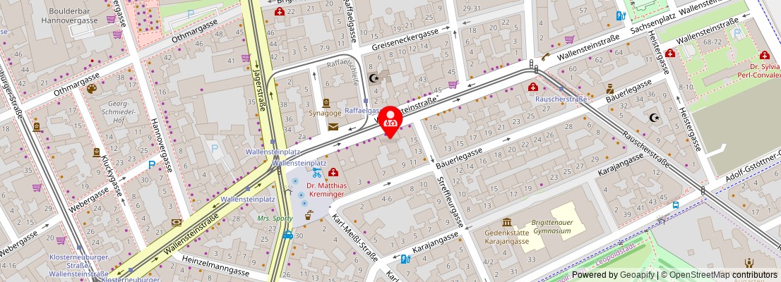 Street map section around the address