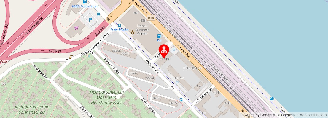 Street map section around the address