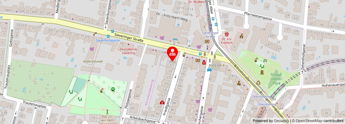 Street map section around the address