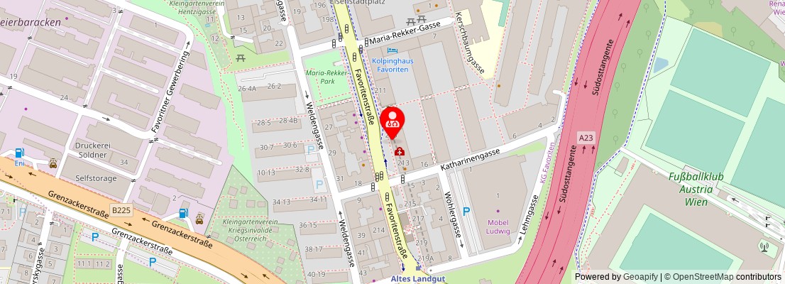 Street map section around the address