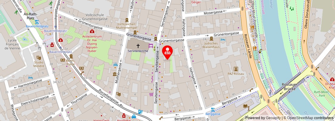 Street map section around the address