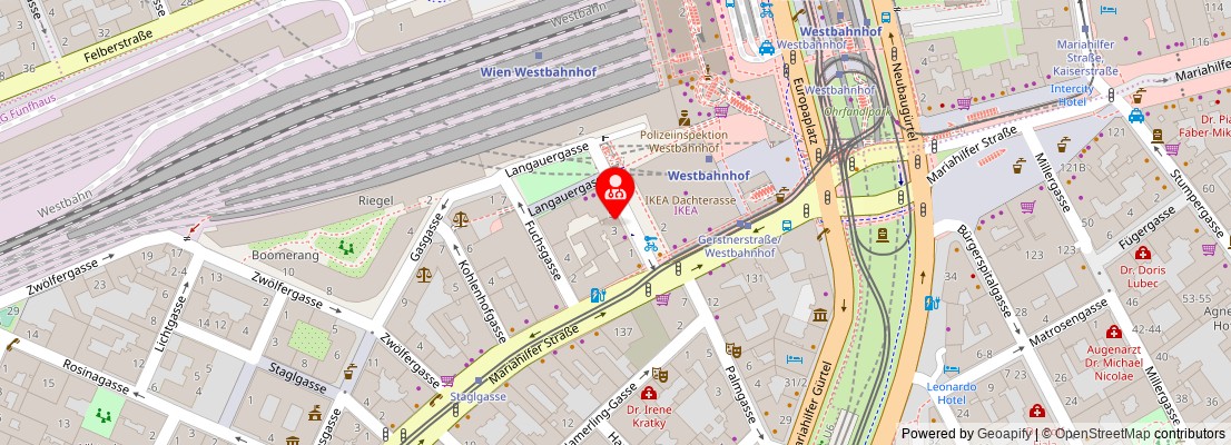 Street map section around the address