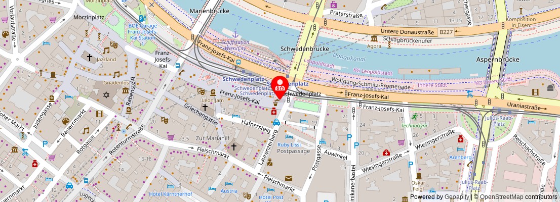 Street map section around the address