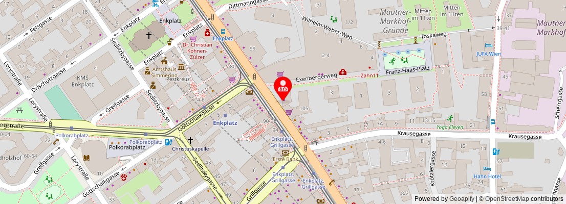 Street map section around the address