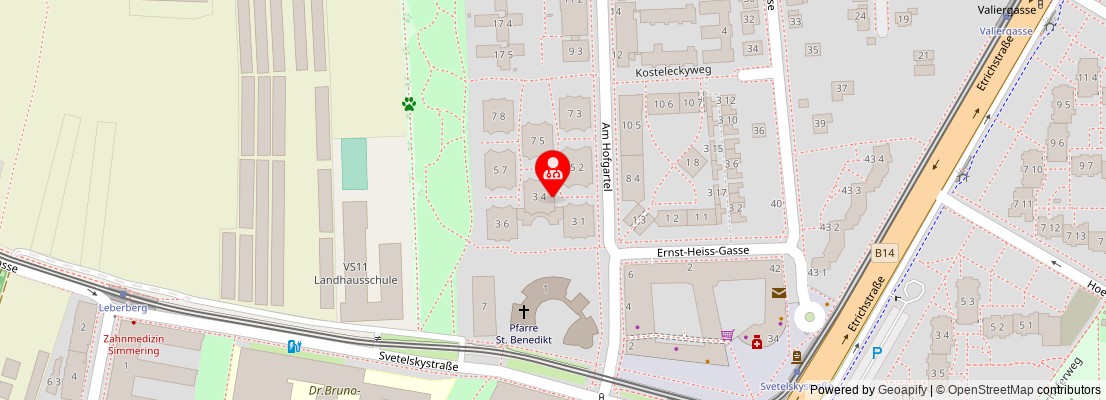 Street map section around the address