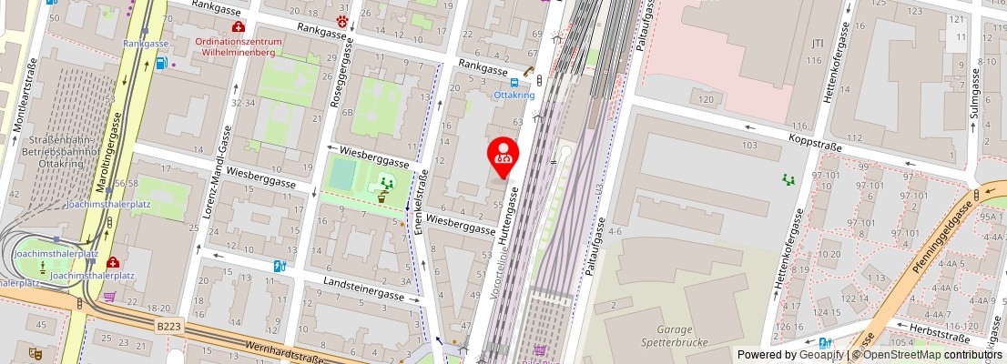 Street map section around the address