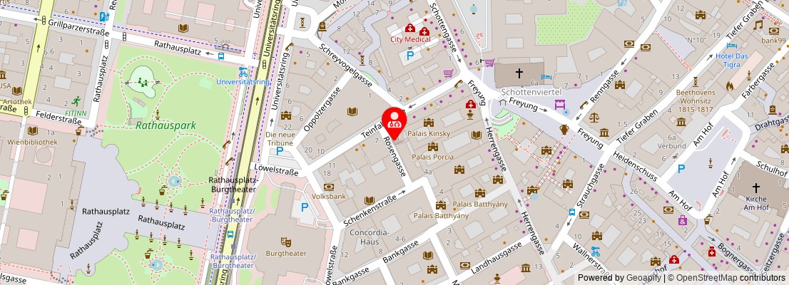 Street map section around the address