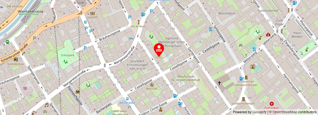 Street map section around the address