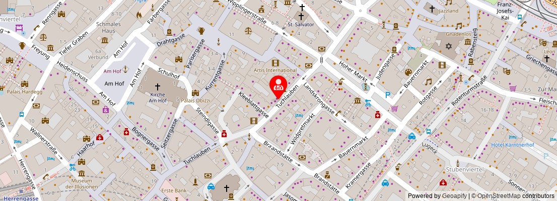 Street map section around the address