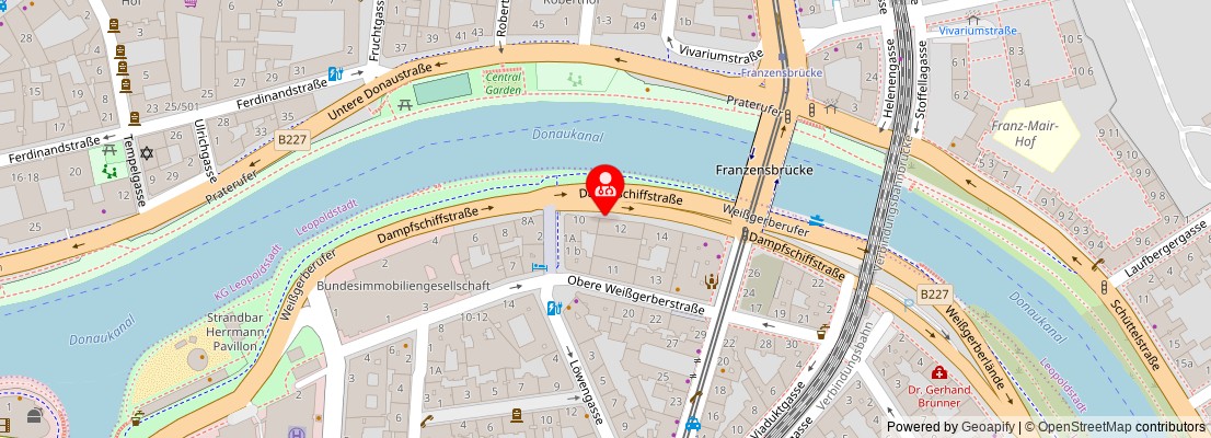 Street map section around the address