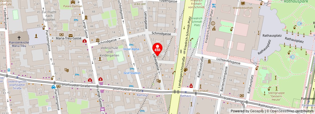 Street map section around the address