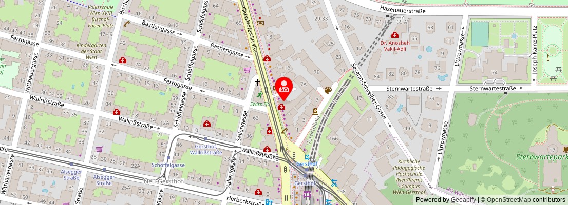 Street map section around the address
